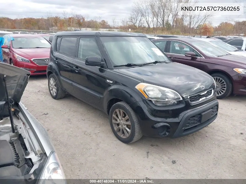 2012 Kia Soul VIN: KNDJT2A57C7360265 Lot: 40748304