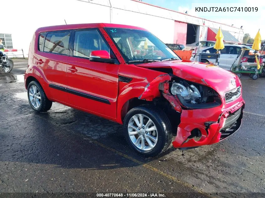 2012 Kia Soul + VIN: KNDJT2A61C7410019 Lot: 40770648