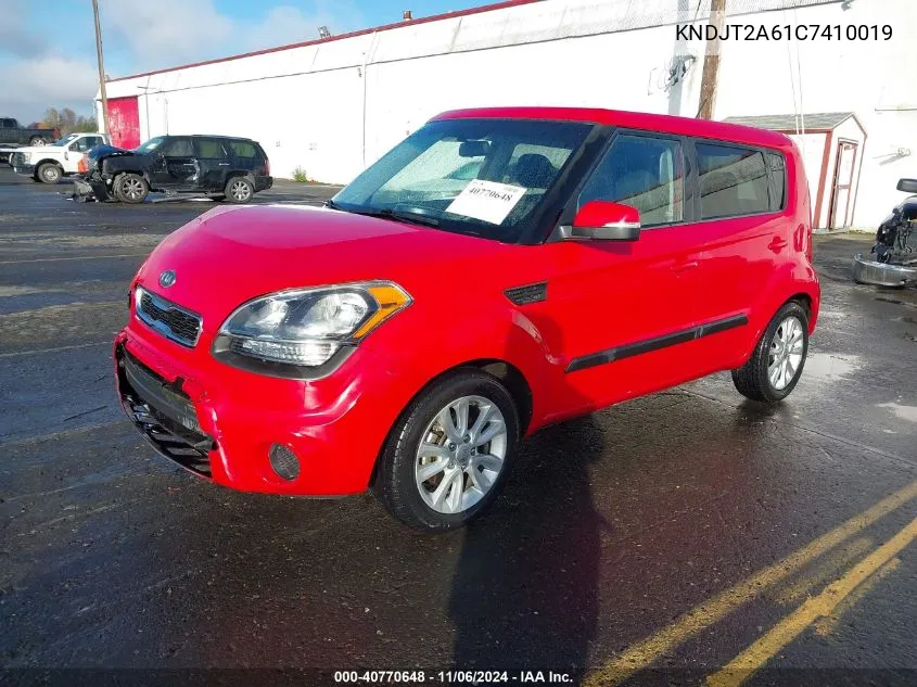 2012 Kia Soul + VIN: KNDJT2A61C7410019 Lot: 40770648