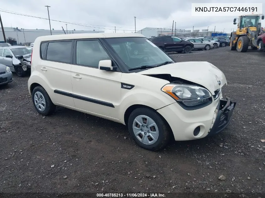 2012 Kia Soul VIN: KNDJT2A57C7446191 Lot: 40785213