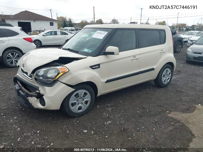 2012 Kia Soul VIN: KNDJT2A57C7446191 Lot: 40785213