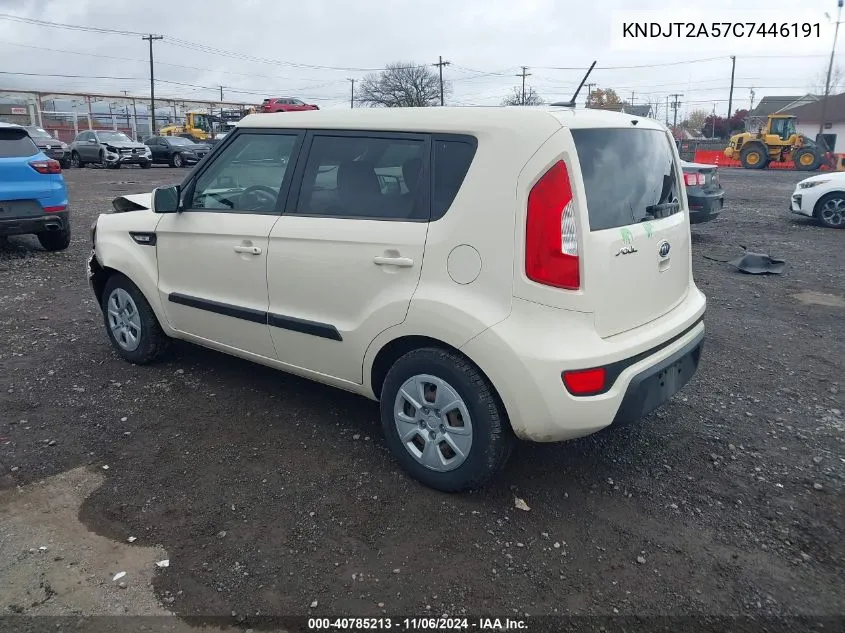 2012 Kia Soul VIN: KNDJT2A57C7446191 Lot: 40785213