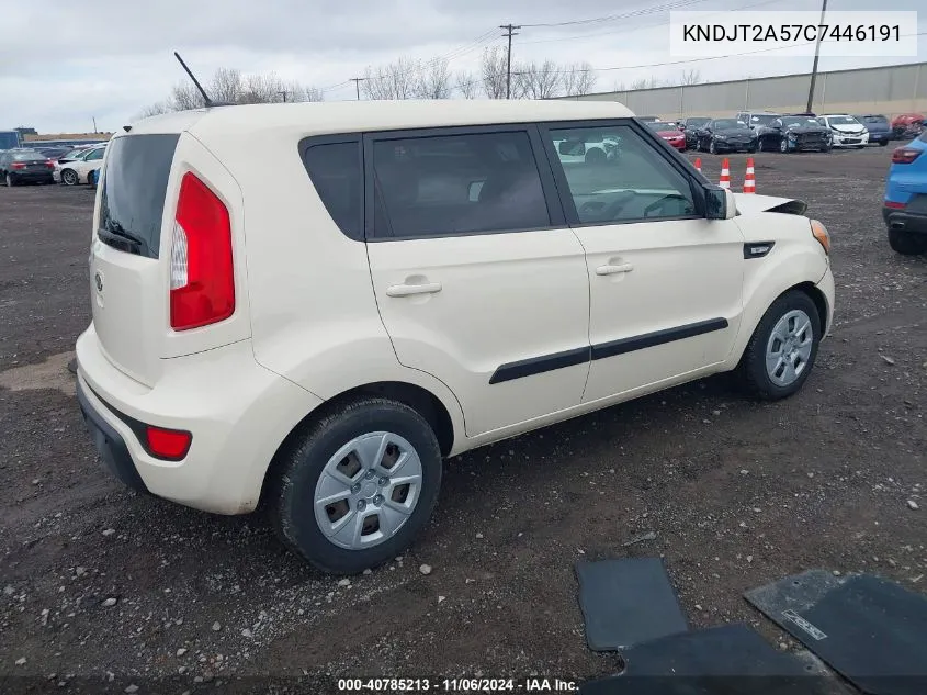 2012 Kia Soul VIN: KNDJT2A57C7446191 Lot: 40785213