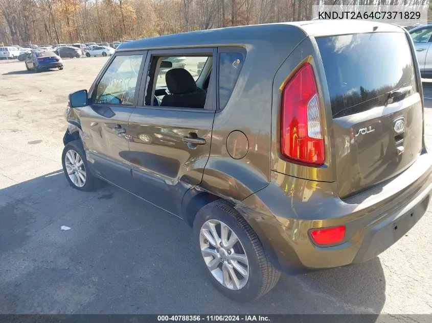 2012 Kia Soul + VIN: KNDJT2A64C7371829 Lot: 40788356