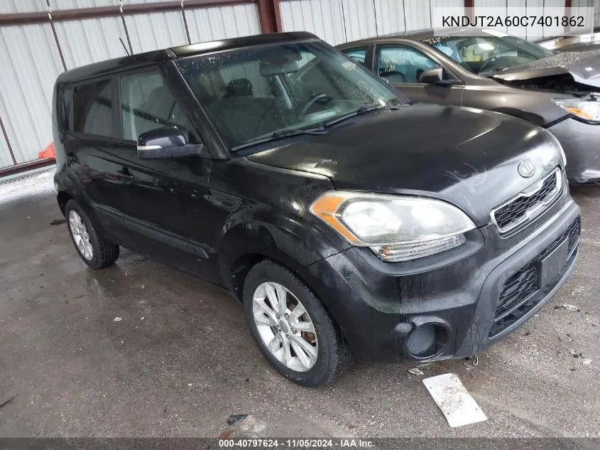 2012 Kia Soul + VIN: KNDJT2A60C7401862 Lot: 40797624