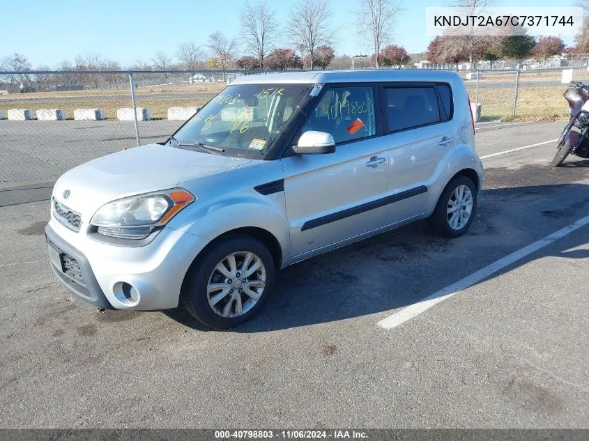 2012 Kia Soul + VIN: KNDJT2A67C7371744 Lot: 40798803