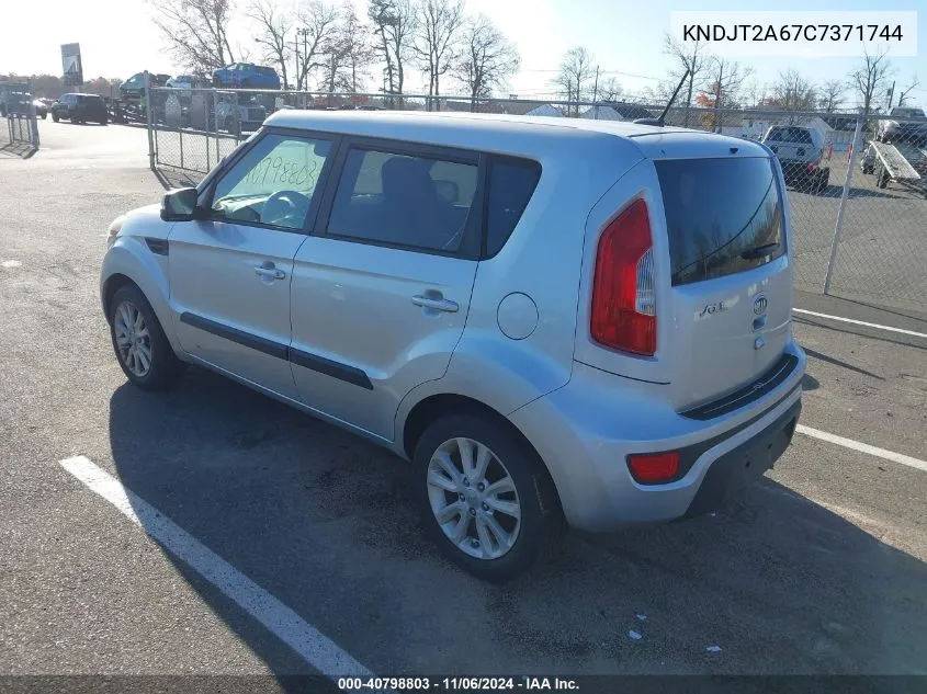 2012 Kia Soul + VIN: KNDJT2A67C7371744 Lot: 40798803