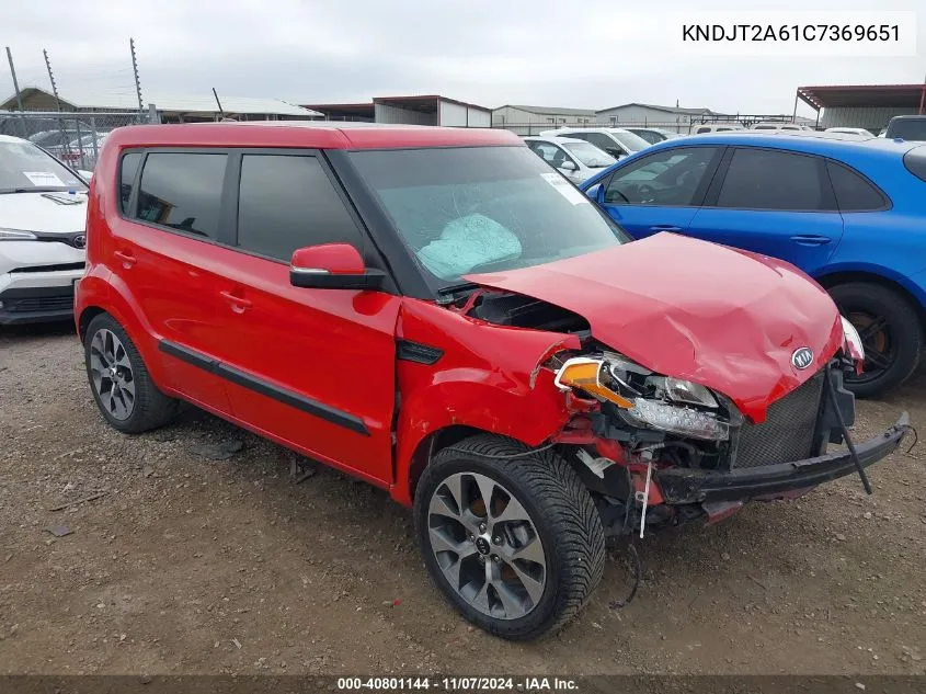 2012 Kia Soul ! VIN: KNDJT2A61C7369651 Lot: 40801144