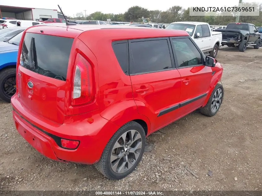 2012 Kia Soul ! VIN: KNDJT2A61C7369651 Lot: 40801144