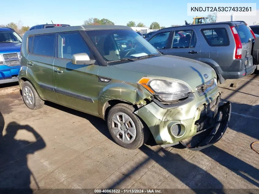 2012 Kia Soul VIN: KNDJT2A53C7433261 Lot: 40863522