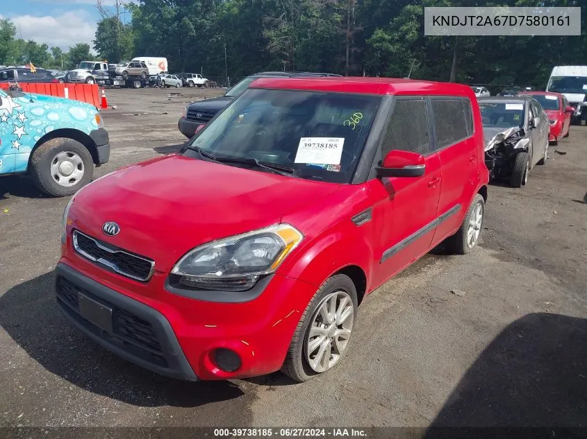 2013 Kia Soul + VIN: KNDJT2A67D7580161 Lot: 39738185