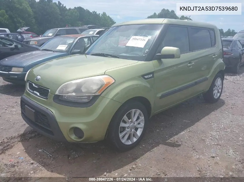 2013 Kia Soul VIN: KNDJT2A53D7539680 Lot: 39947226