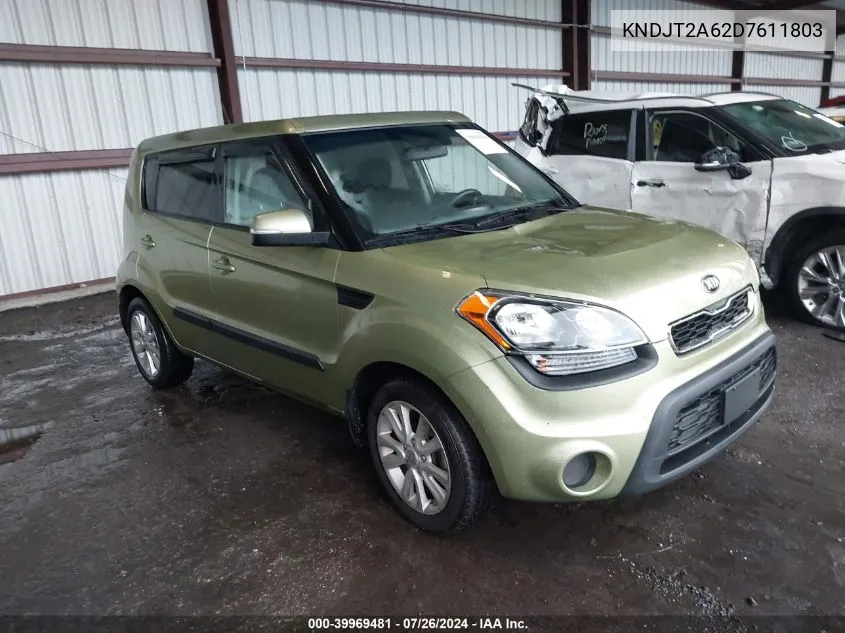 2013 Kia Soul + VIN: KNDJT2A62D7611803 Lot: 39969481