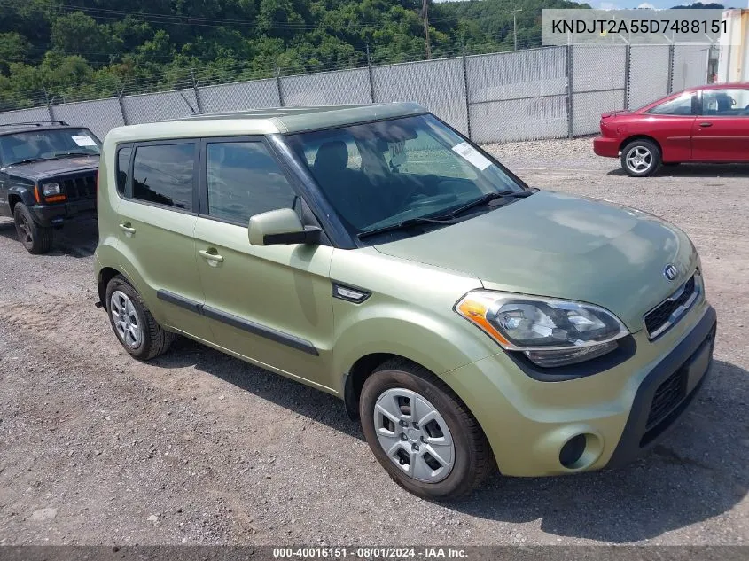 2013 Kia Soul VIN: KNDJT2A55D7488151 Lot: 40016151