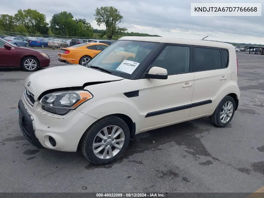 2013 Kia Soul + VIN: KNDJT2A67D7766668 Lot: 40022089