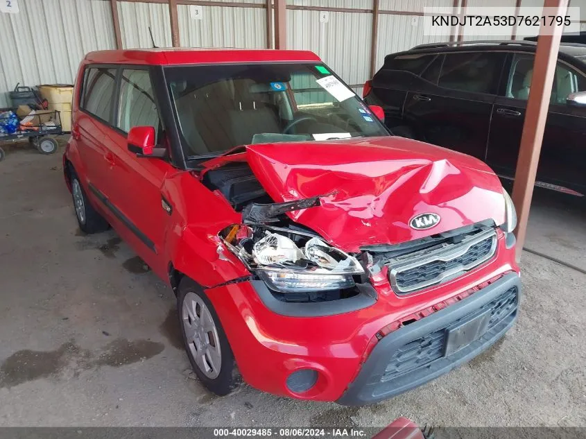 2013 Kia Soul VIN: KNDJT2A53D7621795 Lot: 40029485