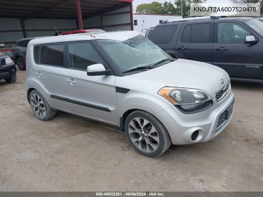 2013 Kia Soul !/+ VIN: KNDJT2A60D7520478 Lot: 40032261