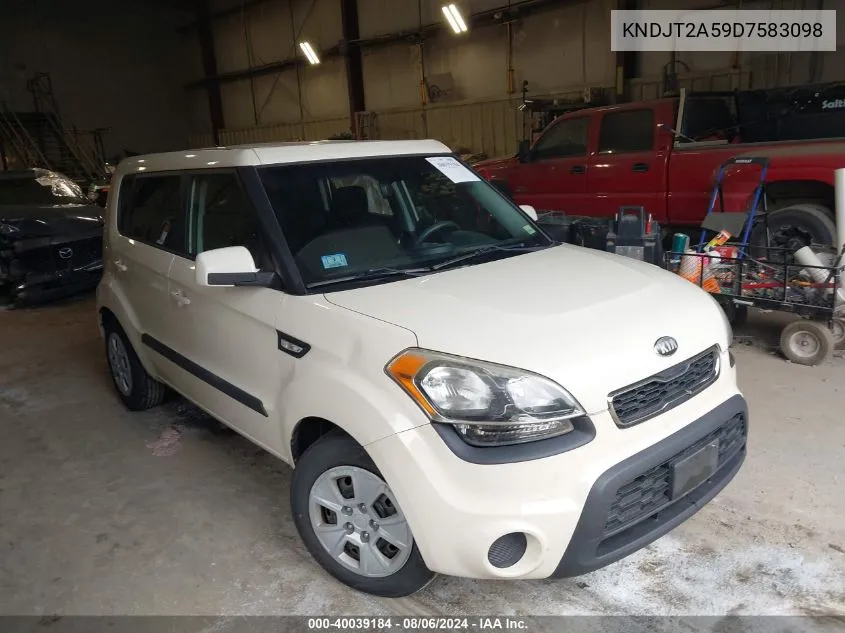 2013 Kia Soul VIN: KNDJT2A59D7583098 Lot: 40039184