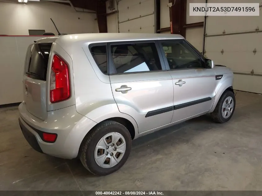 2013 Kia Soul VIN: KNDJT2A53D7491596 Lot: 40042242