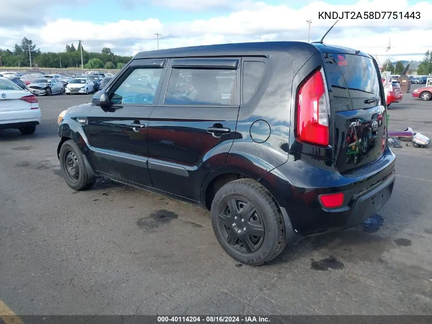 KNDJT2A58D7751443 2013 Kia Soul