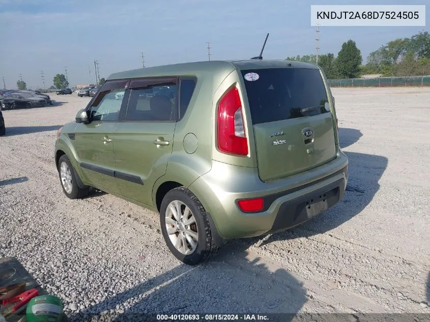 2013 Kia Soul + VIN: KNDJT2A68D7524505 Lot: 40120693