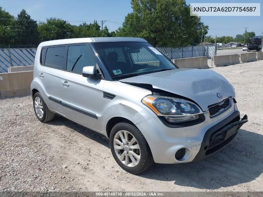 2013 Kia Soul + VIN: KNDJT2A62D7754587 Lot: 40168738