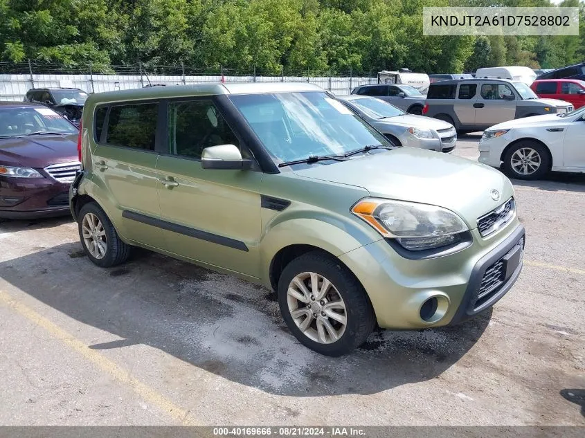 2013 Kia Soul + VIN: KNDJT2A61D7528802 Lot: 40169666