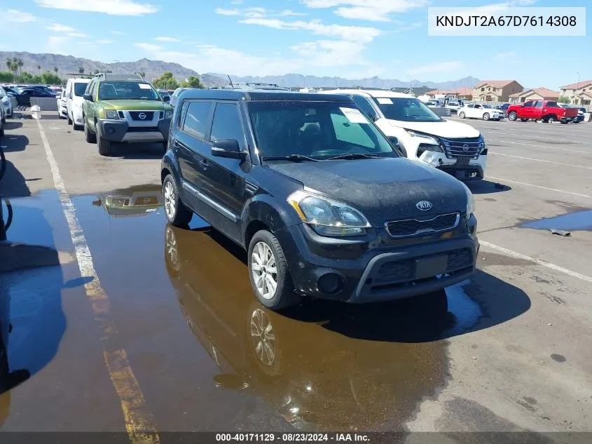 2013 Kia Soul + VIN: KNDJT2A67D7614308 Lot: 40171129