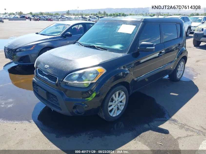 2013 Kia Soul + VIN: KNDJT2A67D7614308 Lot: 40171129