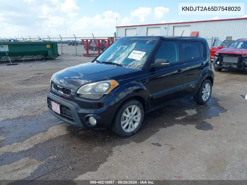 2013 Kia Soul + VIN: KNDJT2A65D7548020 Lot: 40215957