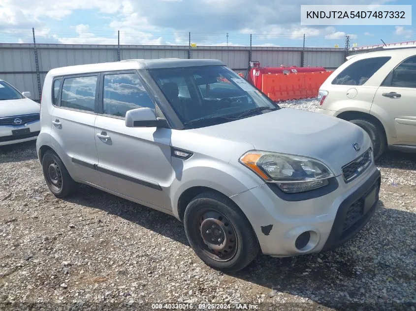 2013 Kia Soul VIN: KNDJT2A54D7487332 Lot: 40330016