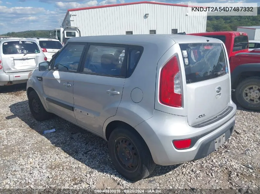 2013 Kia Soul VIN: KNDJT2A54D7487332 Lot: 40330016