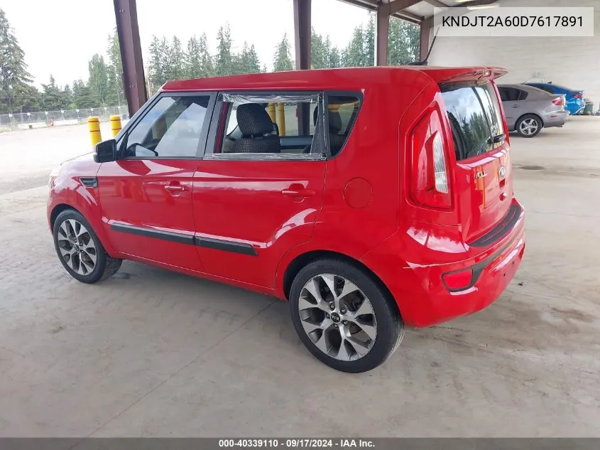 2013 Kia Soul ! VIN: KNDJT2A60D7617891 Lot: 40339110