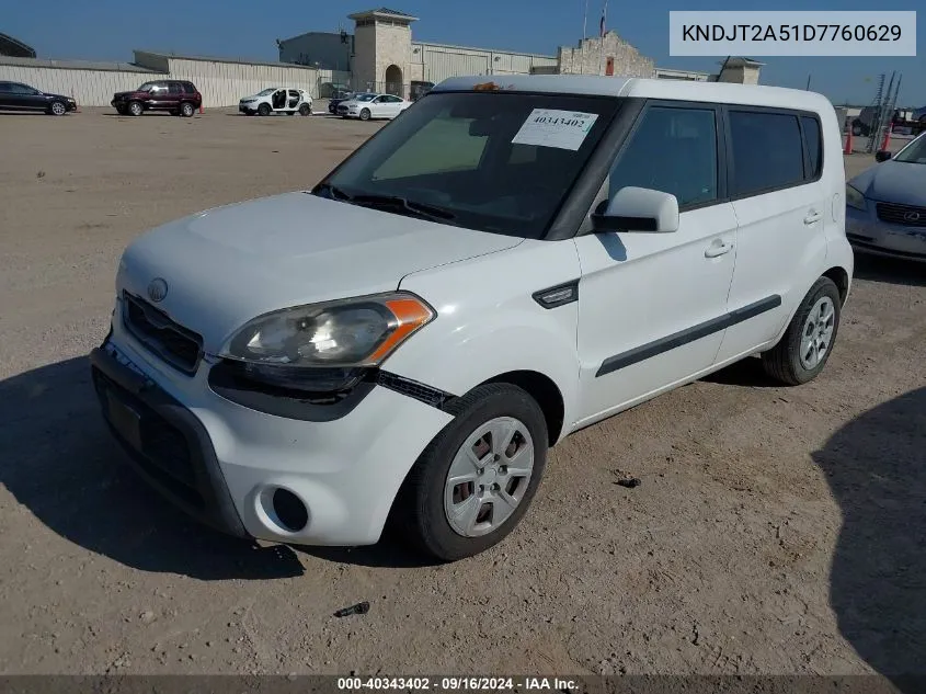 2013 Kia Soul VIN: KNDJT2A51D7760629 Lot: 40343402