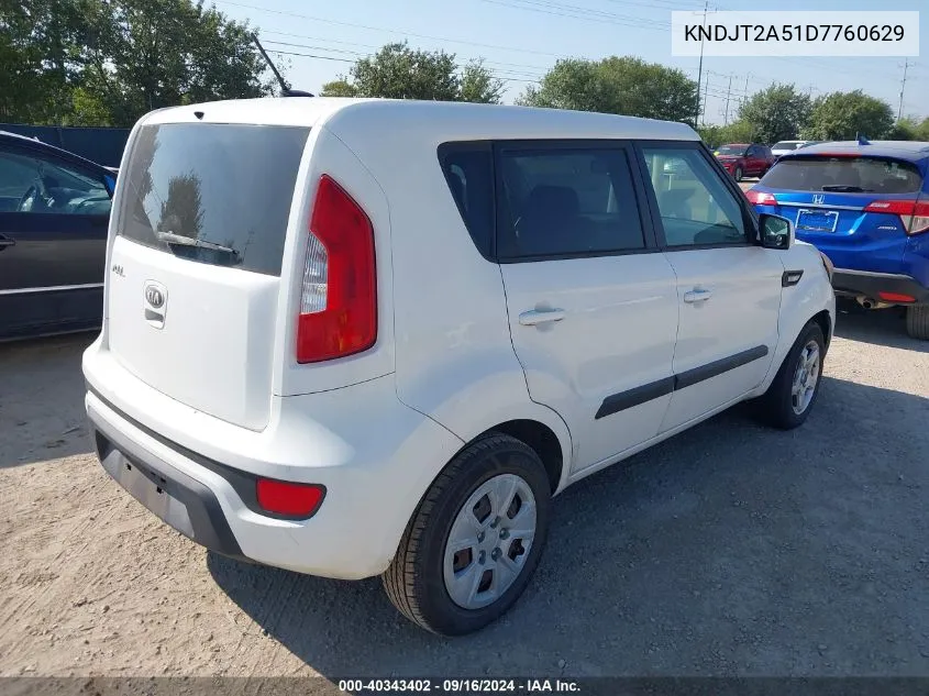 2013 Kia Soul VIN: KNDJT2A51D7760629 Lot: 40343402