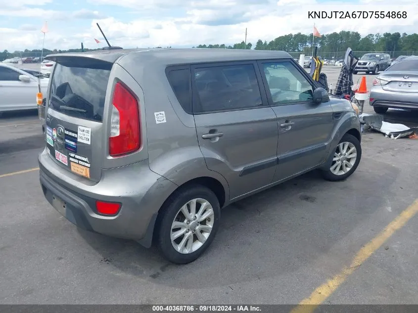 2013 Kia Soul + VIN: KNDJT2A67D7554868 Lot: 40368786