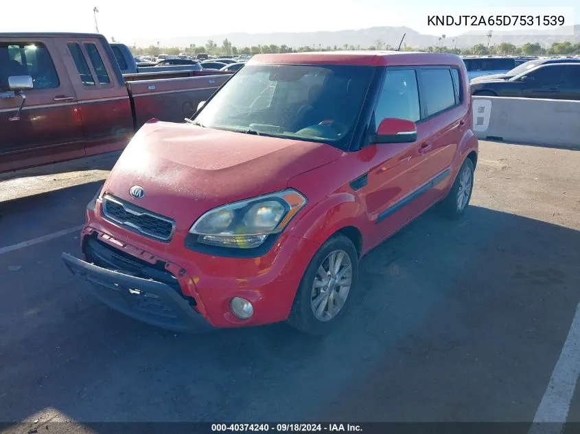 2013 Kia Soul + VIN: KNDJT2A65D7531539 Lot: 40374240