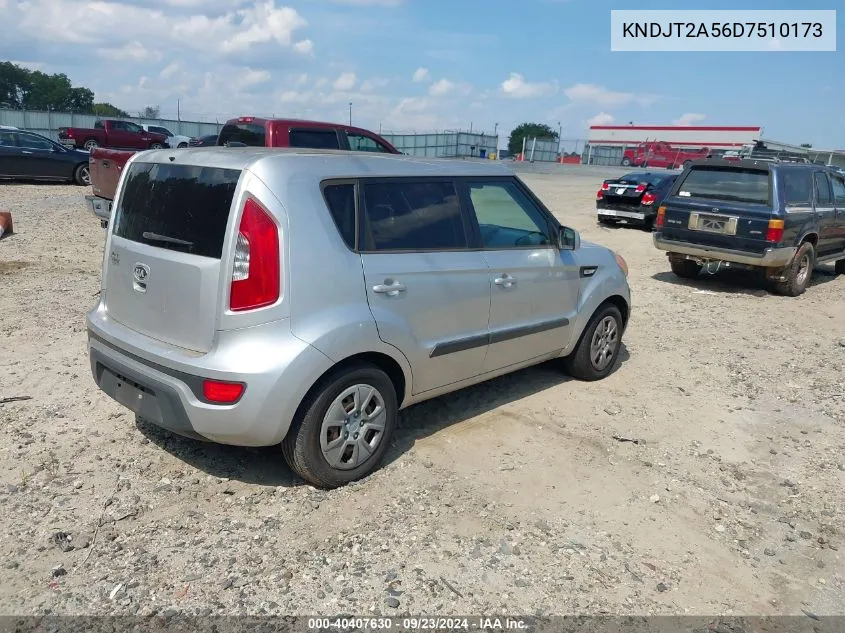 2013 Kia Soul VIN: KNDJT2A56D7510173 Lot: 40407630