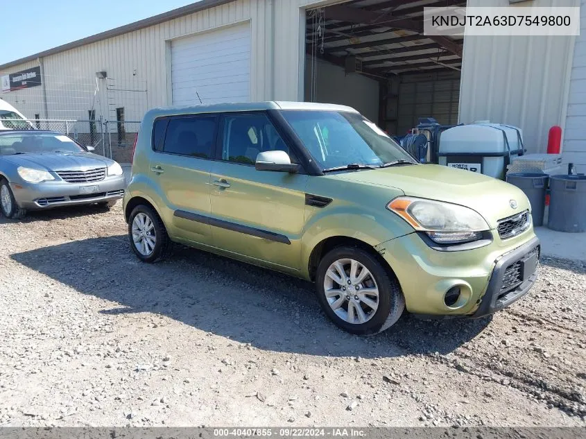 2013 Kia Soul + VIN: KNDJT2A63D7549800 Lot: 40407855