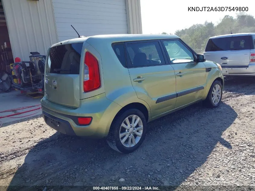 2013 Kia Soul + VIN: KNDJT2A63D7549800 Lot: 40407855