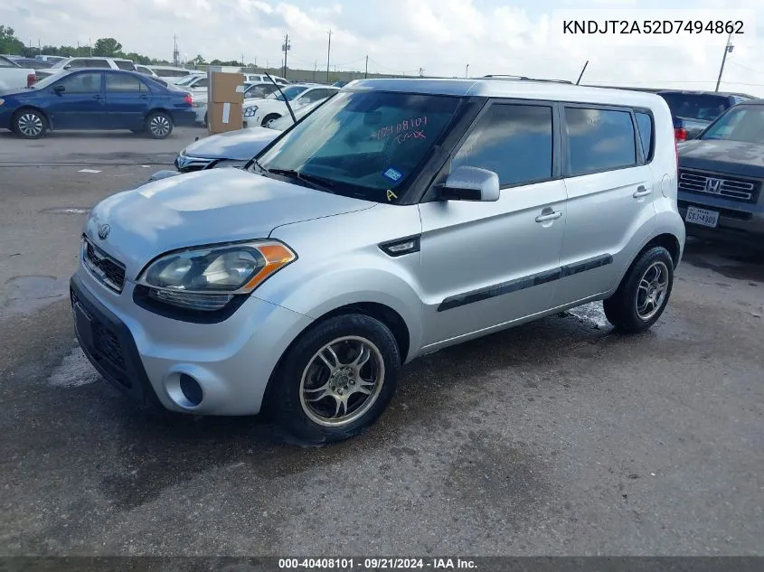 2013 Kia Soul VIN: KNDJT2A52D7494862 Lot: 40408101