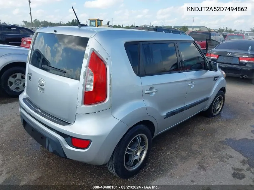 2013 Kia Soul VIN: KNDJT2A52D7494862 Lot: 40408101