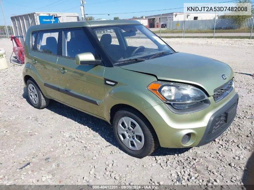 2013 Kia Soul VIN: KNDJT2A53D7482008 Lot: 40412201