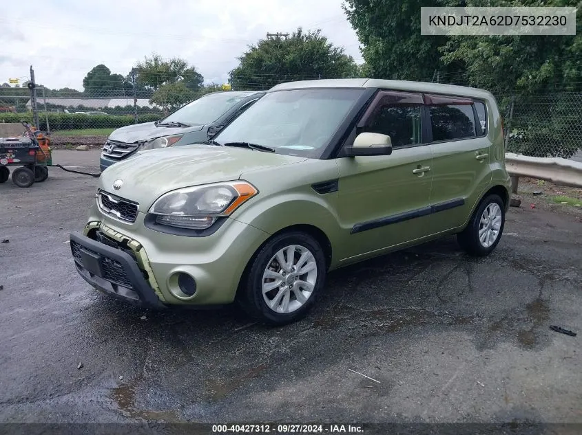 2013 Kia Soul + VIN: KNDJT2A62D7532230 Lot: 40427312