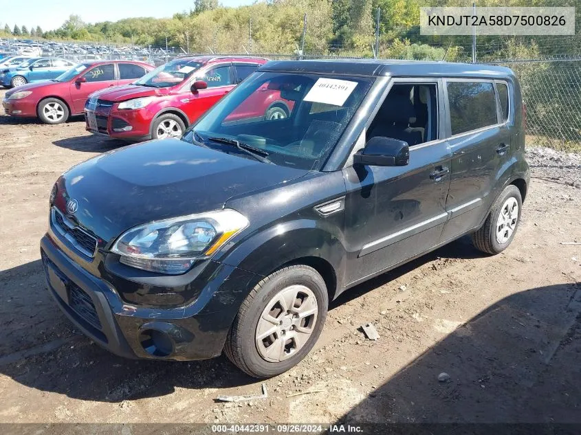 2013 Kia Soul VIN: KNDJT2A58D7500826 Lot: 40442391