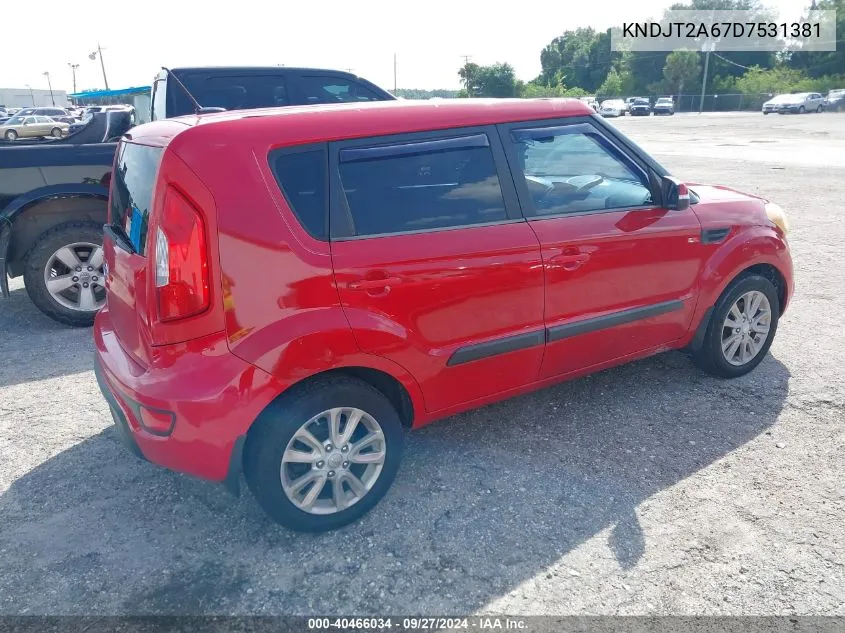 2013 Kia Soul + VIN: KNDJT2A67D7531381 Lot: 40466034