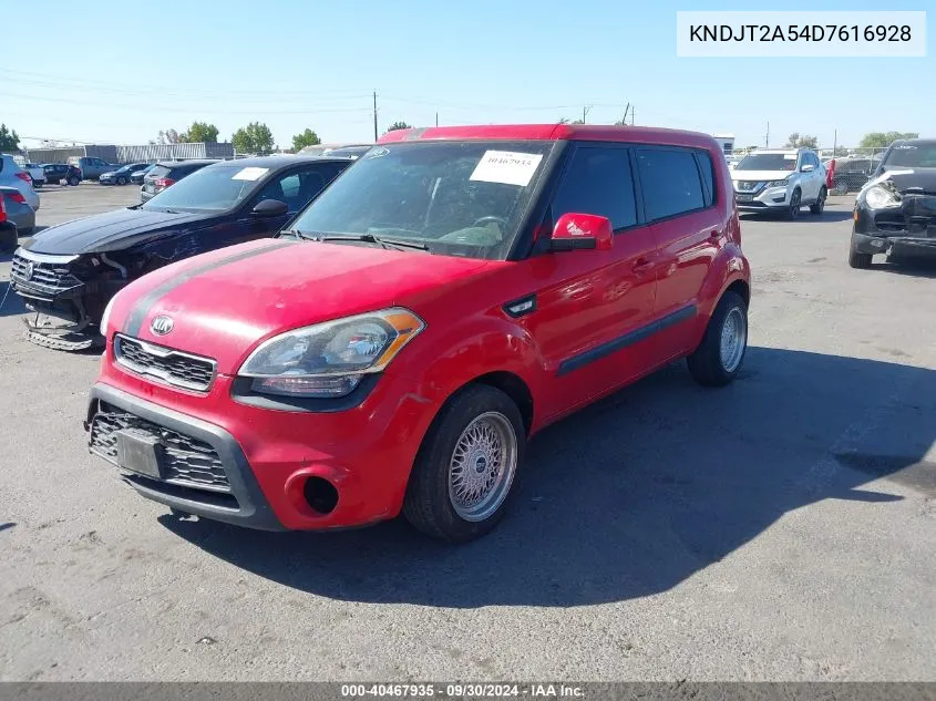 2013 Kia Soul VIN: KNDJT2A54D7616928 Lot: 40467935