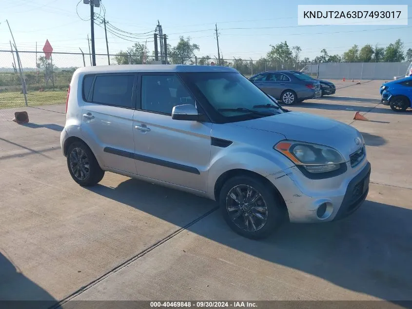 2013 Kia Soul + VIN: KNDJT2A63D7493017 Lot: 40469848