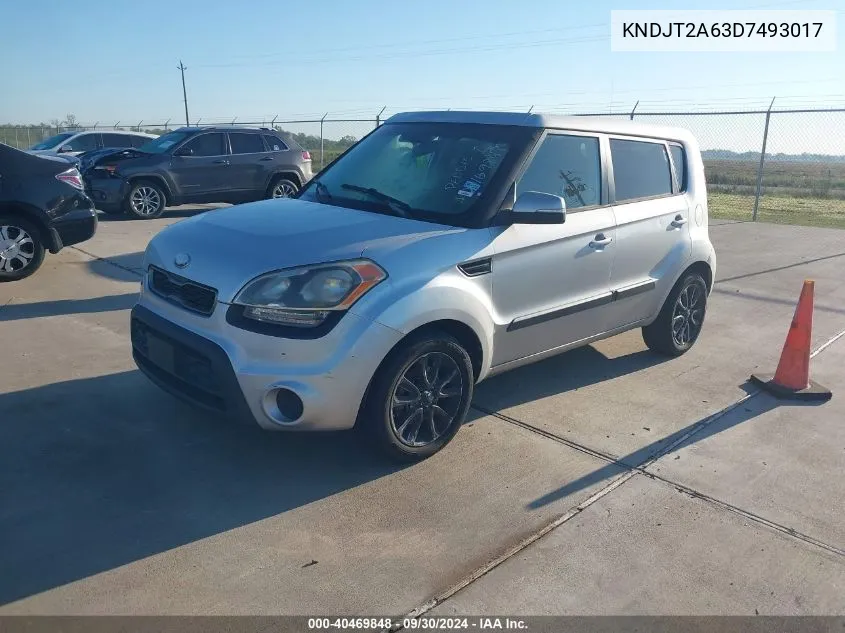 2013 Kia Soul + VIN: KNDJT2A63D7493017 Lot: 40469848