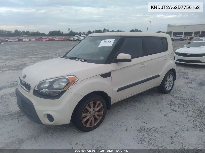 2013 Kia Soul + VIN: KNDJT2A62D7756162 Lot: 40472636